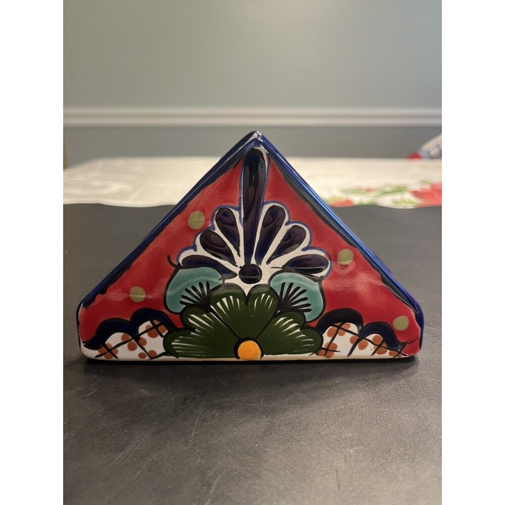 Talavera Mexican Pottery Napkin Holder